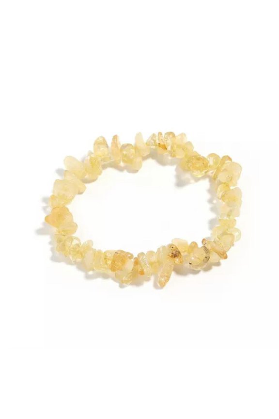 Natural Healing Quartz Gravel Hand Strings Crystal Gems Stretchy Bracelet Reiki-Yellow Citrine Quartz-1Pc