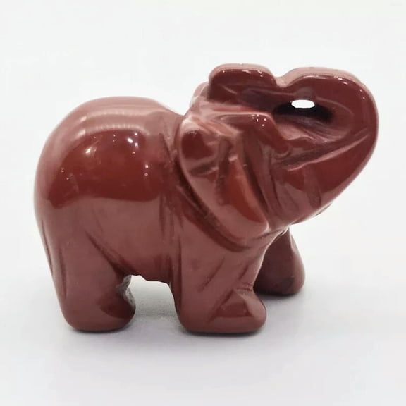 EOEMY Natural Healing Red Jasper Crystal Baby Elephant Quartz Carved Reiki Stone Gift