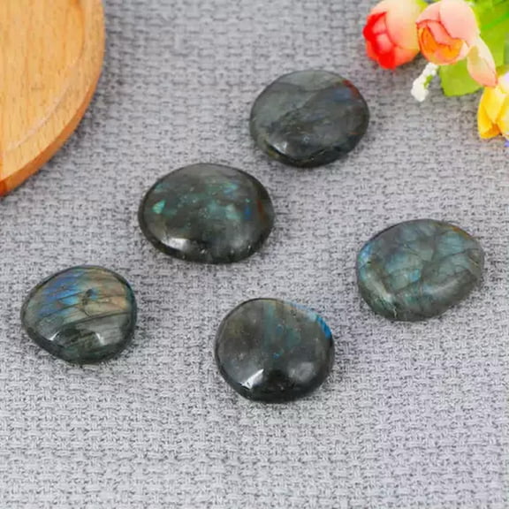 EOEMY Natural Labradorite Crystal Polished Tumbled Stone Quartz Specimen Mineral Us-3-4Cm