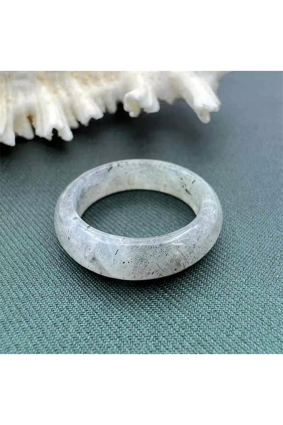 Natural Labradorite Quartz Crystal Gem Stone Ring Unisex Reiki Jewelry Healing