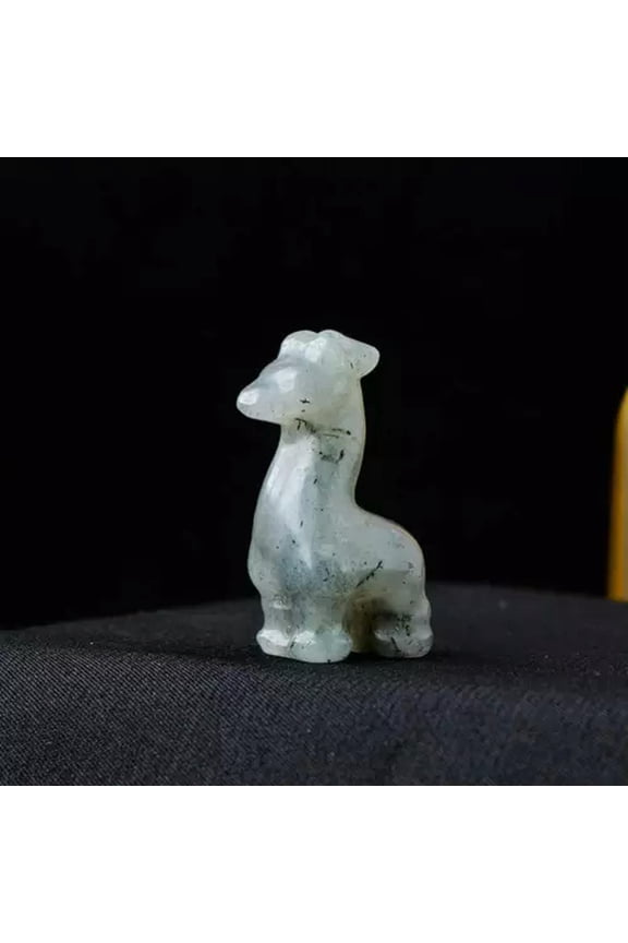 Natural Quartz Crystal Carved Deer Gemstone Animal Mini Healing Energy Ornament-Labradorite Quartz