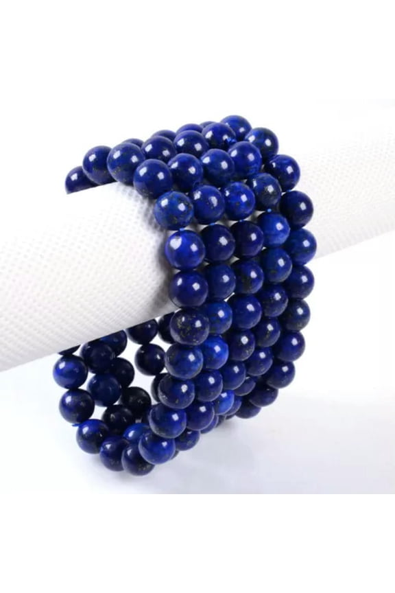 Natural Lava Agate Tiger Eye Round Beads Stone Stretch Bangle Bracelet Diy 8mm-Lapis Lazuli