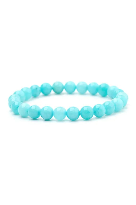 Natural Malachite Gemstone Beaded Stretch Bracelets 8mm Healing Beads Jewelry-6mm-Blue Agate