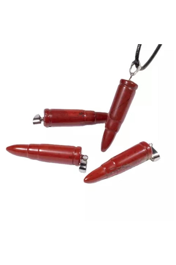 Natural Mineral Quartz Bullet Crystal Point Carnelian Gemstone Pendant Energy-Red Jasper Quartz-1Pc