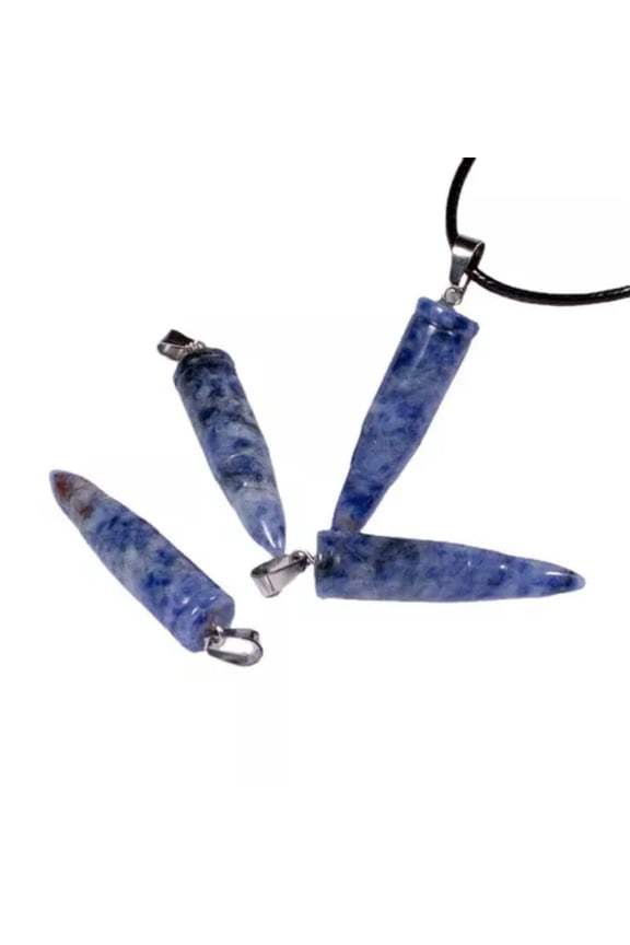 Natural Mineral Quartz Bullet Crystal Point Carnelian Gemstone Pendant Energy-Blue Sodalite Quartz-10Pcs