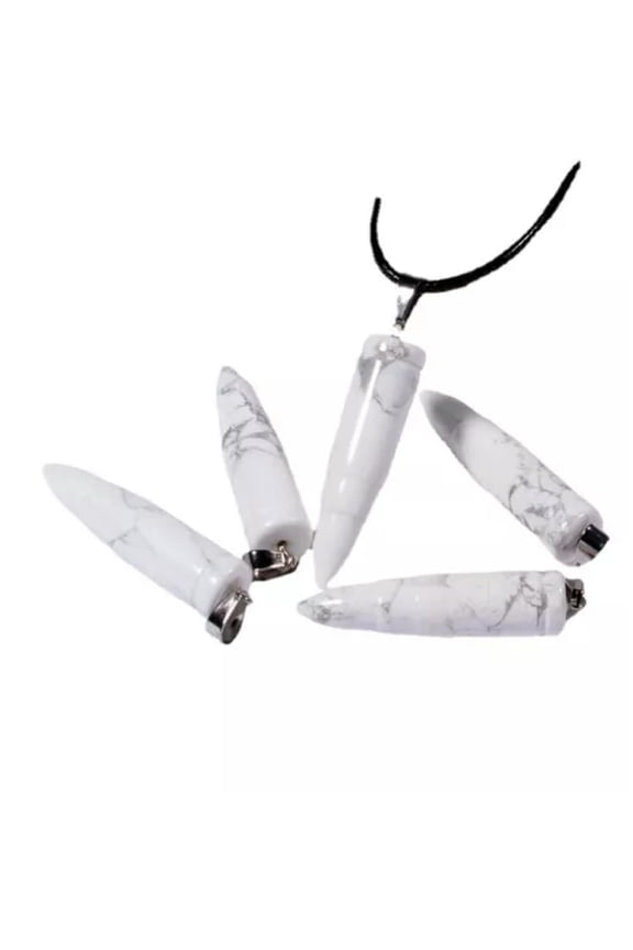 Natural Mineral Quartz Bullet Crystal Point Carnelian Gemstone Pendant Energy-White Turquoise Quartz-1Pc