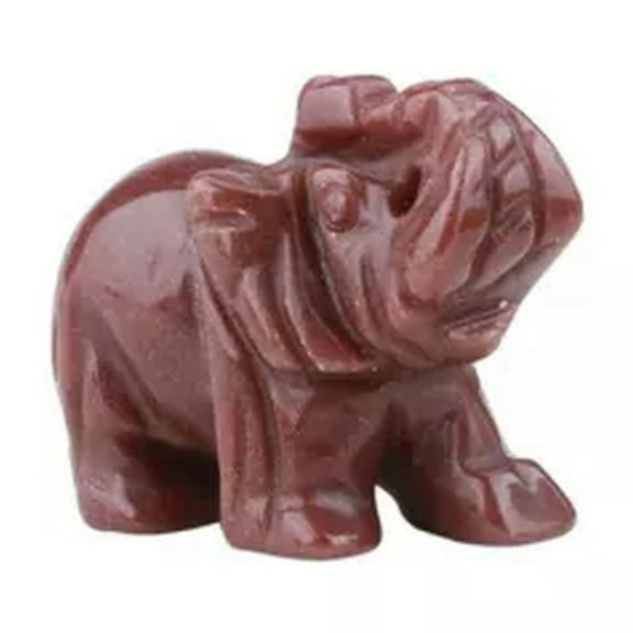 EOEMY Natural Quartz Baby Elephant Stone Crystal Healing Carved Gemstone Animal Decor-Strawberry Quartz Stone-5Pcs