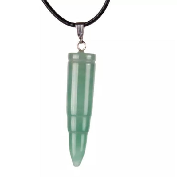 EOEMY Natural Quartz Crystal Bullet Pendant Chakra Stone Necklace Amulet Reiki Healing-Green Aventurine Quartz-5Pcs