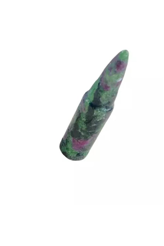 Natural Quartz Crystal Bullet Pendant Chakra Stone Necklace Amulet Reiki Healing-Ruby In Zoisite Stone Quartz-1Pc