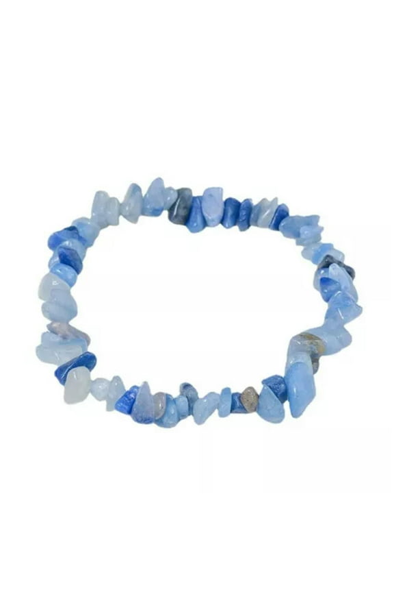 Natural Quartz Crystal Crushed Stone Stretchy Hand Strings Energy Mineral Gem-Blue Aventurine Quartz-10Pcs