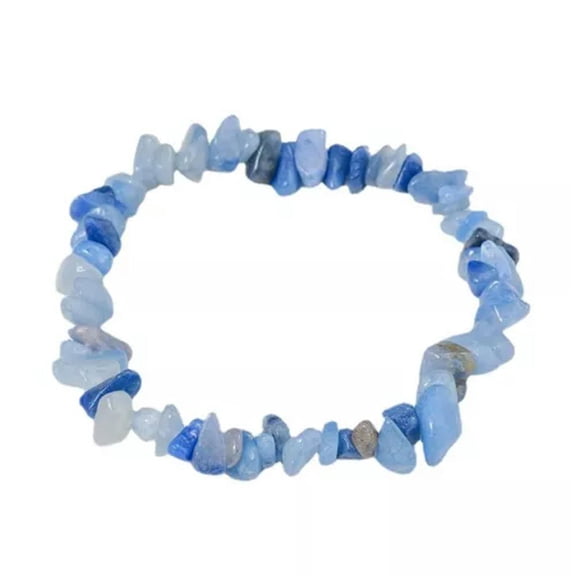 EOEMY Natural Quartz Crystal Crushed Stone Stretchy Hand Strings Energy Mineral Gem-Blue Aventurine Quartz-1Pc