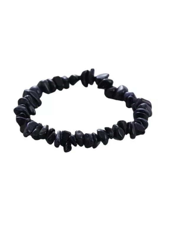 Natural Quartz Crystal Crushed Stone Stretchy Hand Strings Energy Mineral Gem-Blue Sandstone Quartz-5Pcs