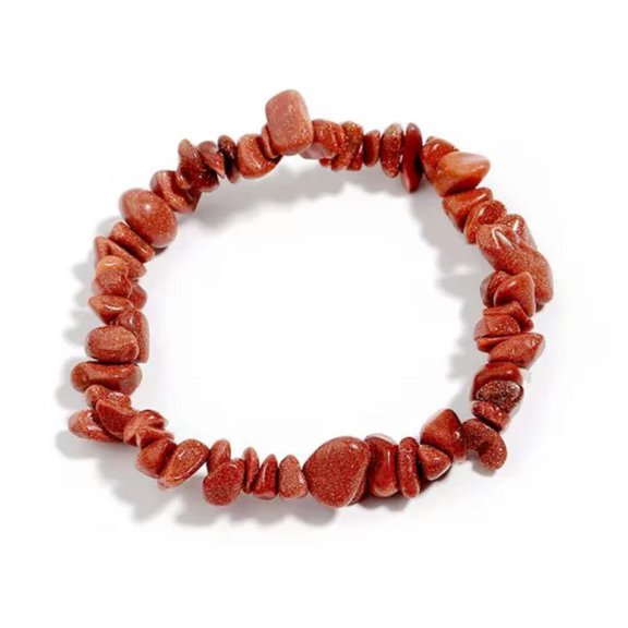 EOEMY Natural Quartz Crystal Crushed Stone Stretchy Hand Strings Energy Mineral Gem-Gold Sandstone Quartz-10Pcs