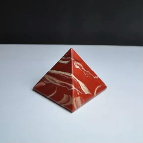 EOEMY Natural Quartz Crystal Egyptian Pyramid Chakra Reiki Mineral Stone Tower Decor-Red Jasper Quartz-1Pc