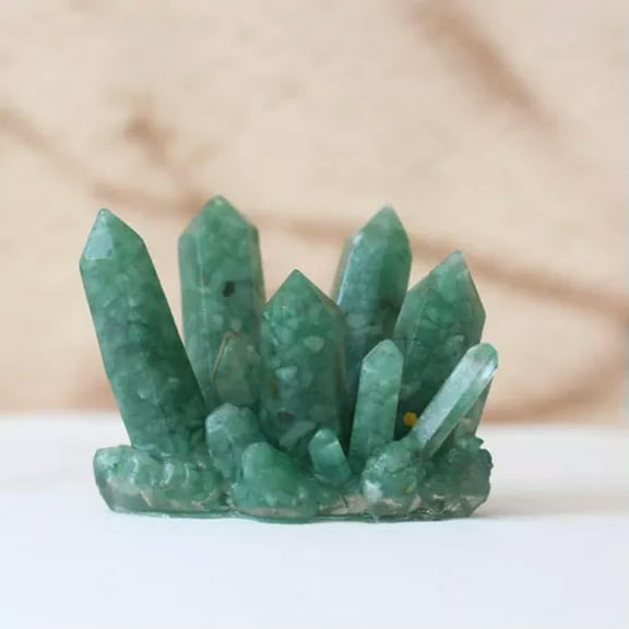 EOEMY Natural Quartz Crystal Gem Cluster Crushed Stone Druzy Geode Resin Decor Healing-Green Aventurine Quartz