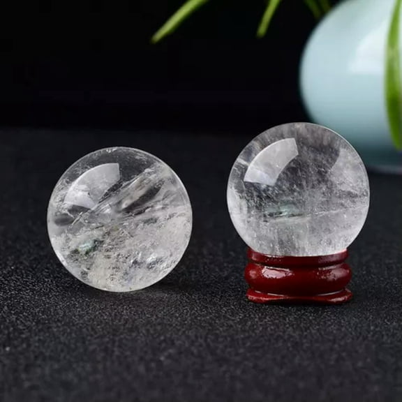 EOEMY Natural Quartz Crystal Healing Gems Sphere Ball Energy Stone Reiki Decor + Stand-Clear Quartz (About 50mm,155G)