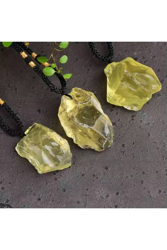 Natural Quartz Crystal Pendant Healing Raw Rough Stone Pendulum Necklace Gift Us-#1 Raw Rough Citrine Crystal