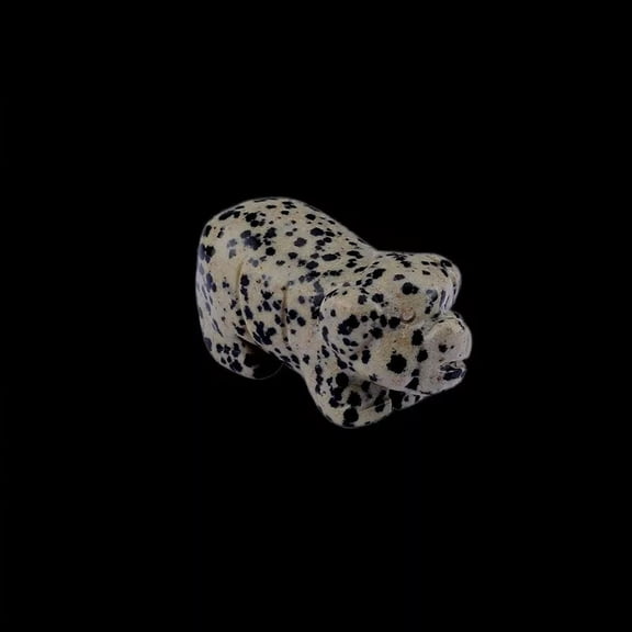 EOEMY Natural Quartz Crystal Pig Gemstone Carved Wild Boar Piggy Mini Statue Healing-Spotted Stone Stone