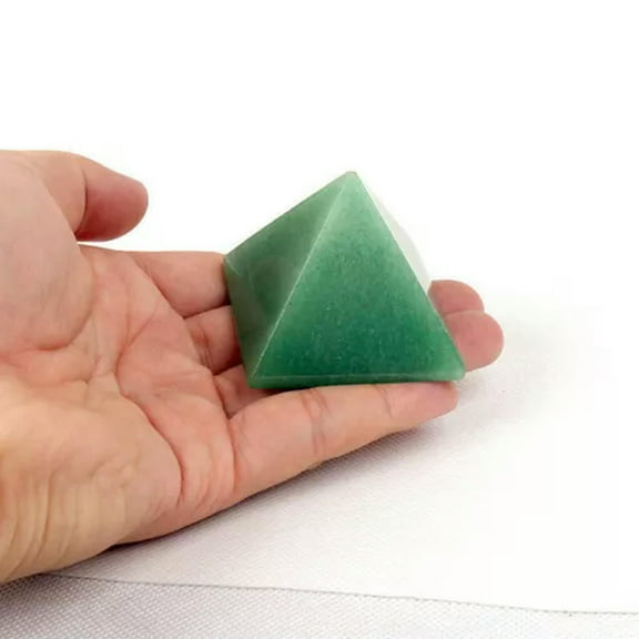 EOEMY Natural Quartz Crystal Point Tower Chakra Healing Rock Gemstone Pyramid Decor-1Pc-Green Aventurine Jade Stone