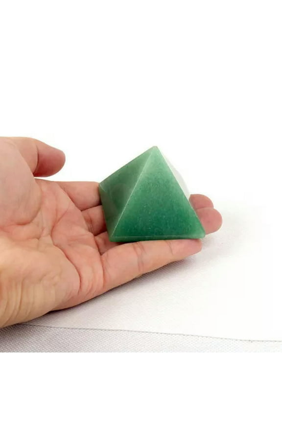 Natural Quartz Crystal Point Tower Chakra Healing Rock Gemstone Pyramid Decor-1Pc-Green Aventurine Jade Stone