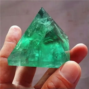EOEMY Natural Quartz Crystal Point Tower Chakra Healing Rock Gemstone Pyramid Decor-1Pc-Green Fluorite Quartz Crystal