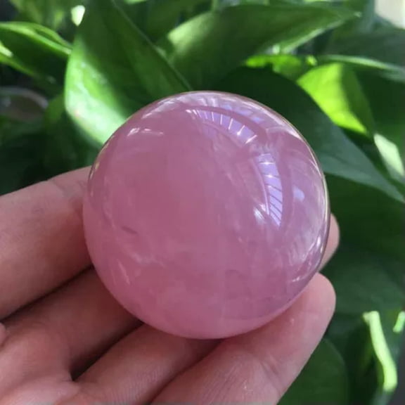 EOEMY Natural Quartz Crystal Sphere Ball Chakra Healing Gemstone Decor + Stand Reiki-Pink Rose Quartz 6Cm