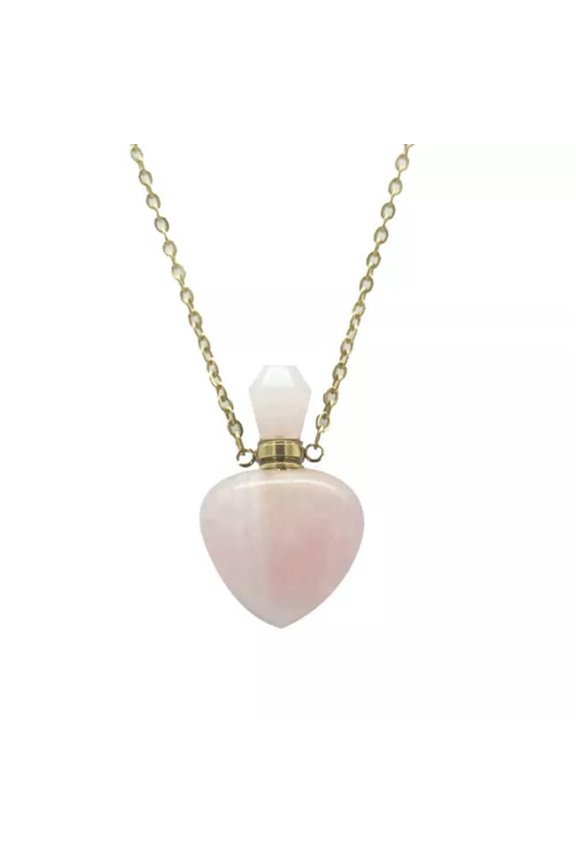 Natural Quartz Stone Pendulum Hexagonal Pendant Crystal Healing Reiki Necklace-5# Rose Quartz