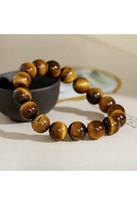 Natural Red Tiger Eye Stone Bracelet Man Women 6/8/10mm 5A Beads Round Bracelets-3Yellow Tiger Eye-10mm Beads