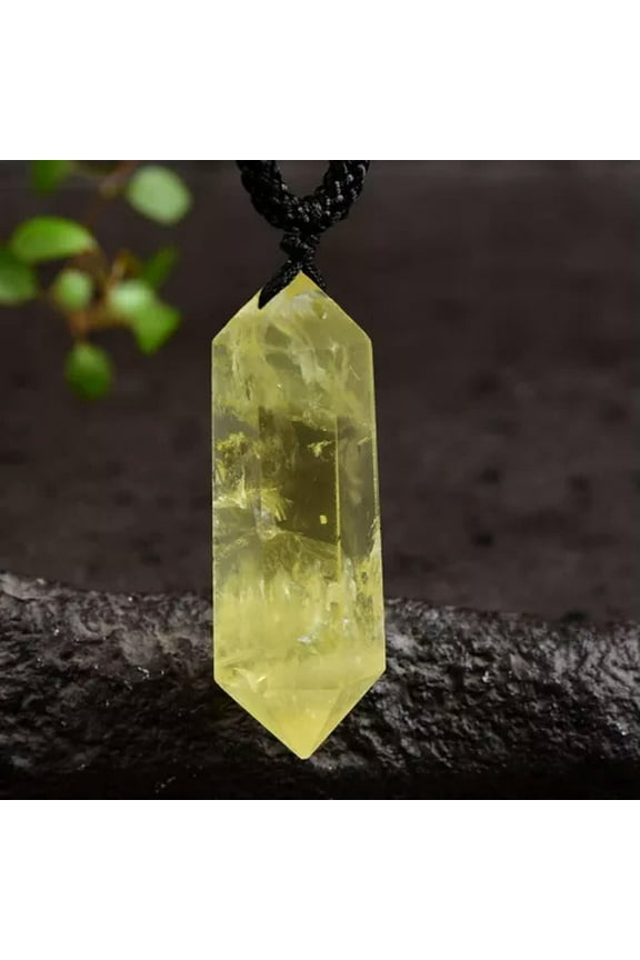Natural Reiki Mineral Quartz Chakra Crystal Point Wand Obelisk Pendant Necklace-Clear Citrine Quartz-10Pcs