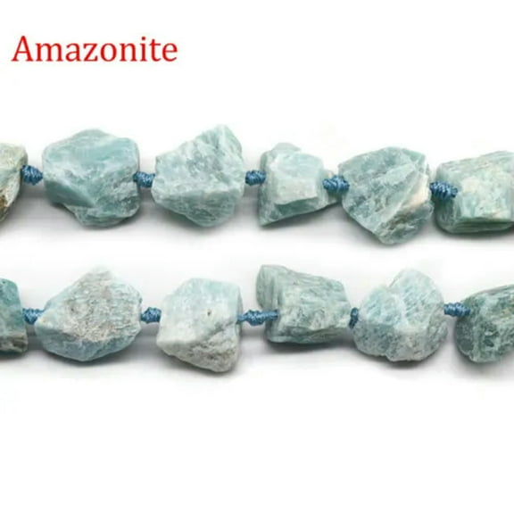 EOEMY Natural Rough Raw Stone Loose Beads 15-30mm Crystal Nugget Mineral Gemstone Diy-Amazonite-1 String (Random)