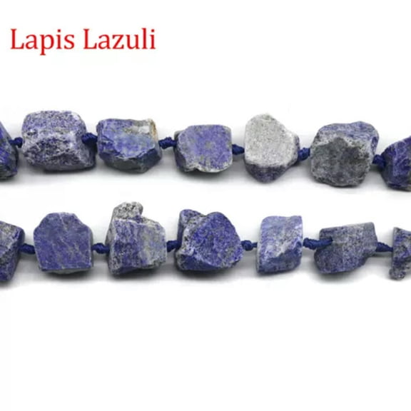 EOEMY Natural Rough Raw Stone Loose Beads 15-30mm Crystal Nugget Mineral Gemstone Diy-Lapis Lazuli-1 String (Random)