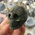 thumbnail image 1 of EOEMY Natural Skull Carved Quartz Crystal Healing Gemstone Specimen Head Decor Reiki-Dragon Blood Stone, 1 of 5