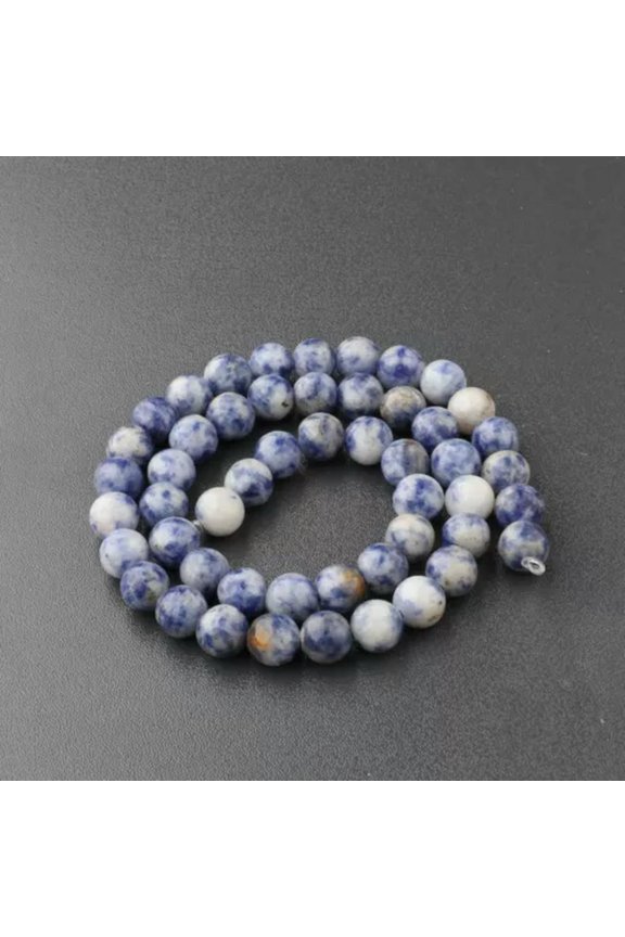 Natural Stone Gemstone Round Beads Diy Bracelets Necklaces Jewelry Accessories-Time Blue-8mm