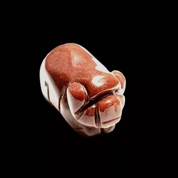 EOEMY Natural Strawberry Gemstone Quartz Crystal Piggy Carved Polished Pig Statue Gift