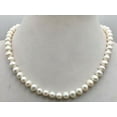 thumbnail image 1 of EOEMY Natural White 7-10mm Akoya Freshwater Pearl Necklace 14-50'' 925 Silver Clasp-7-8 mm-14 In, 1 of 5