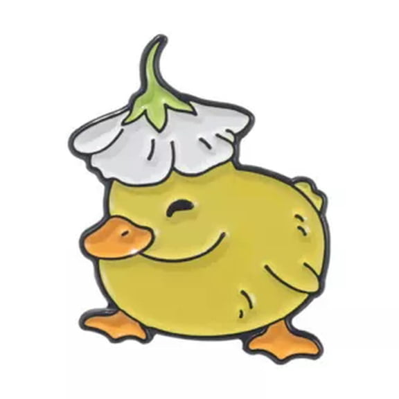 EOEMY Naughty Skating Duck Goose Chicken Brooch Cartoon Crown Duck Brooch Enamel Pins-13