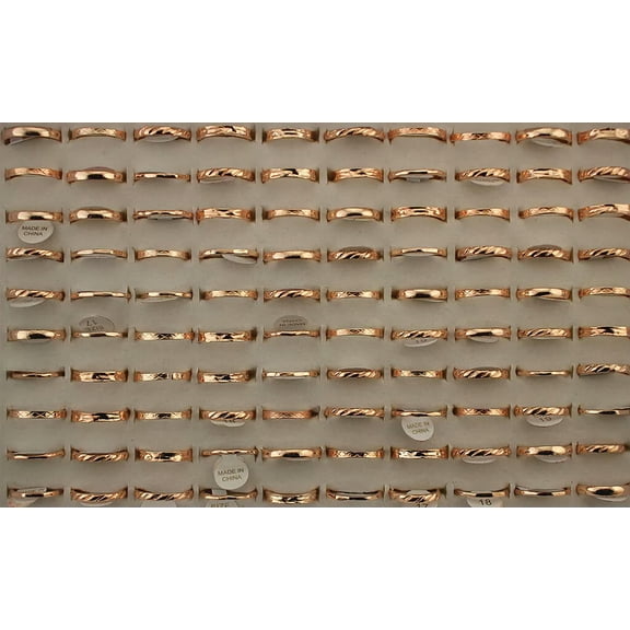 EOEMY New Fashion Wholesale Lots 32Pcs Women Jewelry Rose Gold Plated Alloy Rings