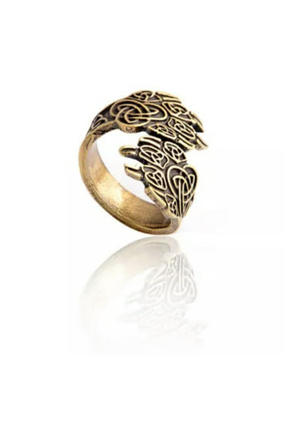 Norse Viking Warriors Ring Band Arrow Valknut Celtics Rings Odin Ring Jewelry-Gold