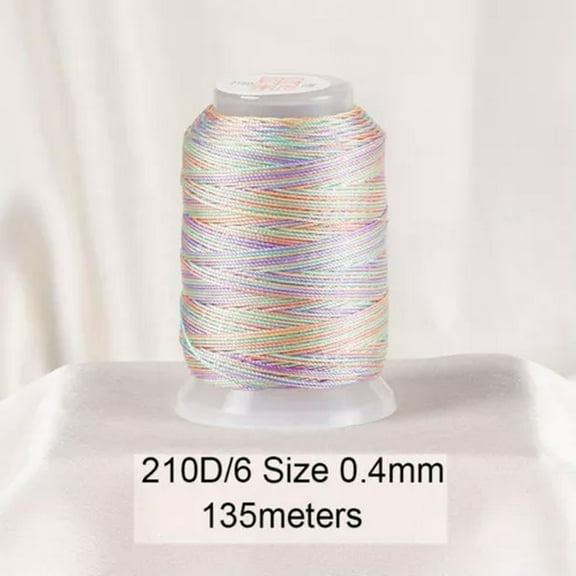 EOEMY One Spool Variegated Polyester Sewing Embroidery Thread String 210D/6-4#