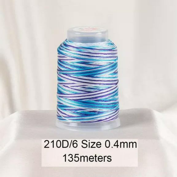 EOEMY One Spool Variegated Polyester Sewing Embroidery Thread String 210D/6-9#