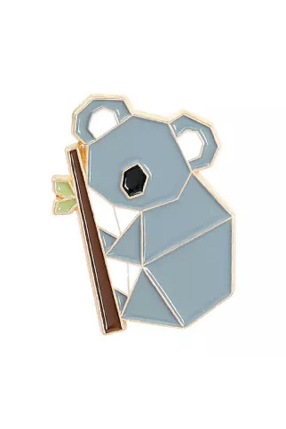 Panda Brooch Koala Brooch Rabbit Brooch Cartoon Origami Style Animal Broo #-5