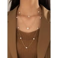 thumbnail image 1 of EOEMY Pearl Charms Layered Necklace Creative Necklace For Women Fashion Jewelry-Default, 1 of 4