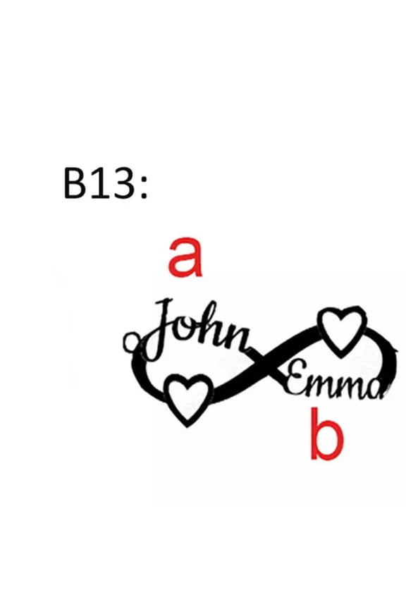 Personalized Custom Infinity Name Necklace Stainless Steel Heart Necklace-Please Leave Message To Us-Gold-B13