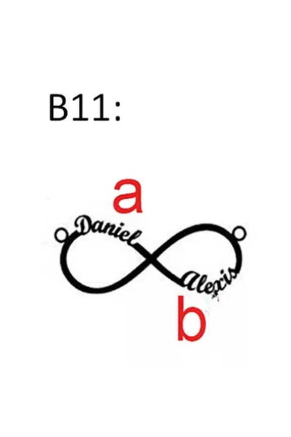 Personalized Custom Infinity Name Necklace Stainless Steel Heart Necklace-Please Leave Message To Us-Steel-B11