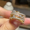 thumbnail image 1 of EOEMY Personalized Women Wedding Ring Two Tone 925 Silver Filled Jewelry Sz 6-10-10-Silver+Golden, 1 of 6