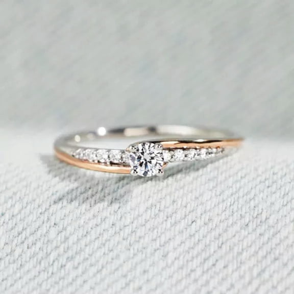 EOEMY Pretty 925 Silver Filled Rings Cubic Zirconia Women Engagement Jewelry Size 6-10-7