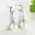thumbnail image 1 of EOEMY Pretty Women Party 925 Silver Drop Earring Cubic Zircon Wedding Jewelry A Pair, 1 of 5