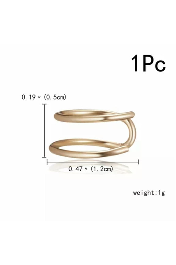 Punk Crystal Pearl Clip Ear Cuff Stud Women Men Wrap Cartilage Earring Jewelry-1Pc U-Gold (#14)