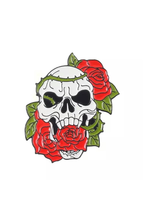 Punk Skeleton Brooch Cartoon Gothic Skull Lapel Pin Corsage Enamel Badge Brooch-1