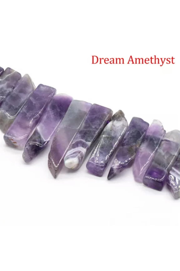 Quartz Pendant Point Beads Rough Crystal Mixed Stick Agate Slice For Jewelry Diy-1 String (Random Irregular)-Dream Amethyst